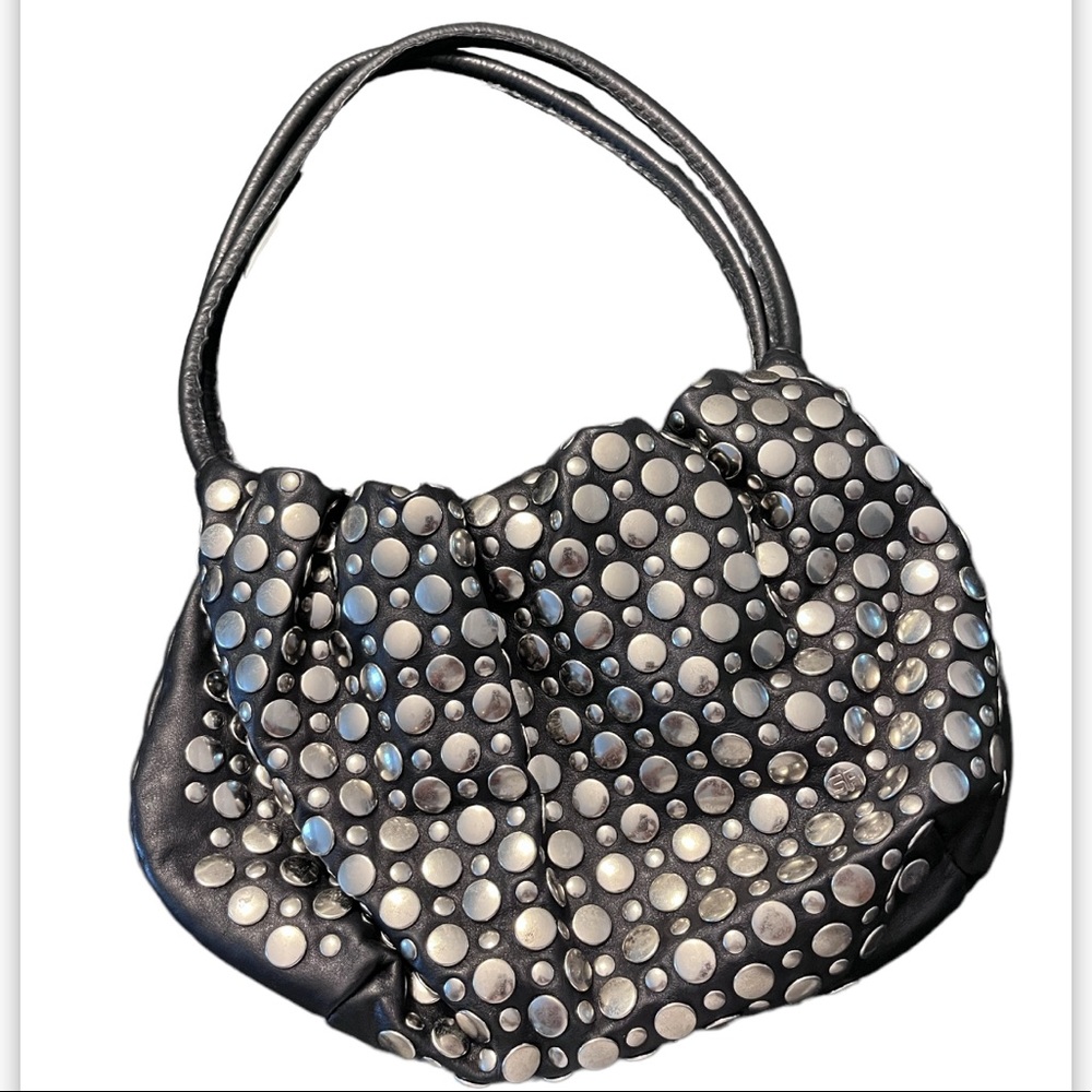 BLACK LEATHER SHOULDER BAG